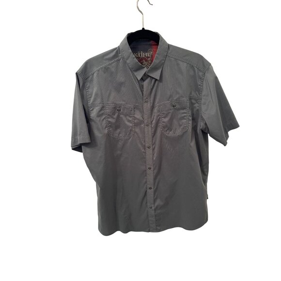 Kuhl men's button down short sleeve gray top size Large - Picture 1 of 4